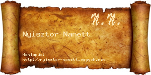 Nyisztor Nanett névjegykártya